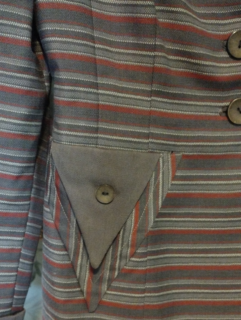 1940s Ladies Striped Skirt Suit - Picture 3 of 7
